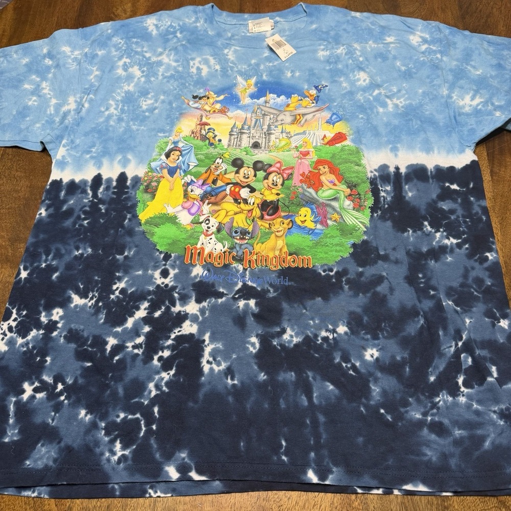 Vintage Walt Disney World Characters Tie Dye T Shirt XL new With tags  90s